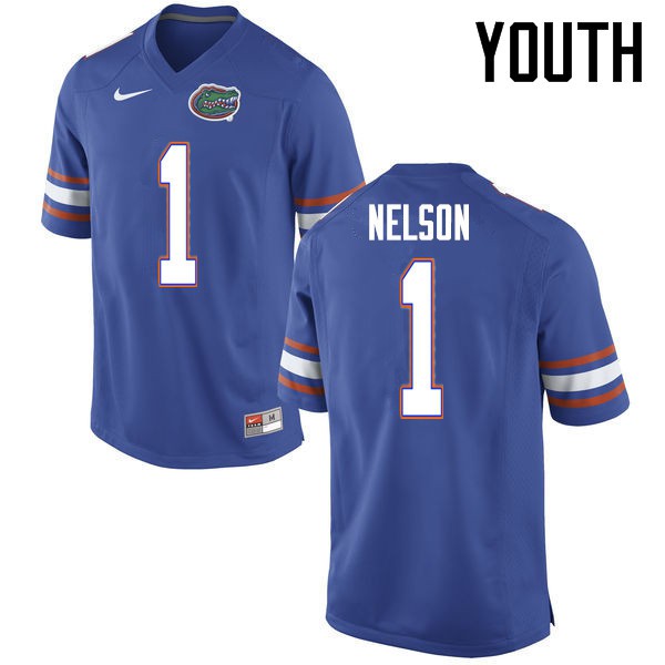 Florida Gators Youth #1 Reggie Nelson College Football Jerseys Blue